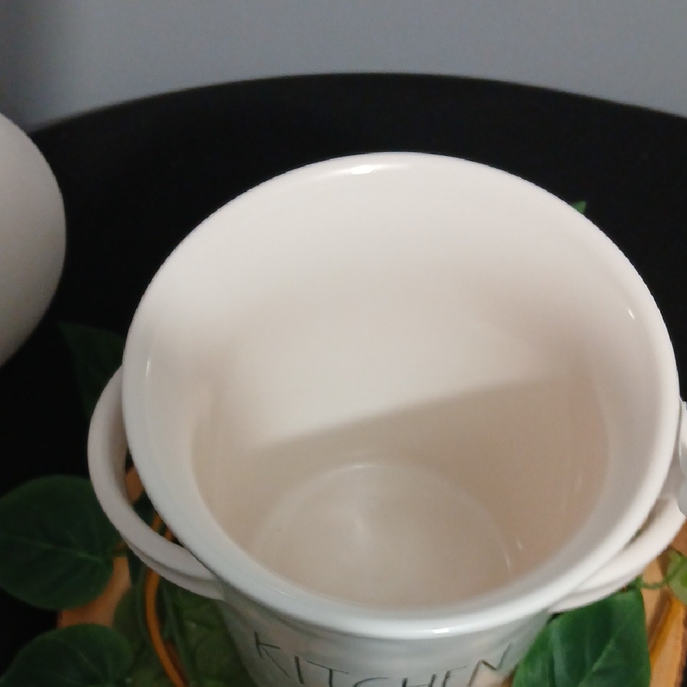 Rae Dunn Cream Ceramic 'Kitchen' Utensil Holder NWT - Picture 3 of 9